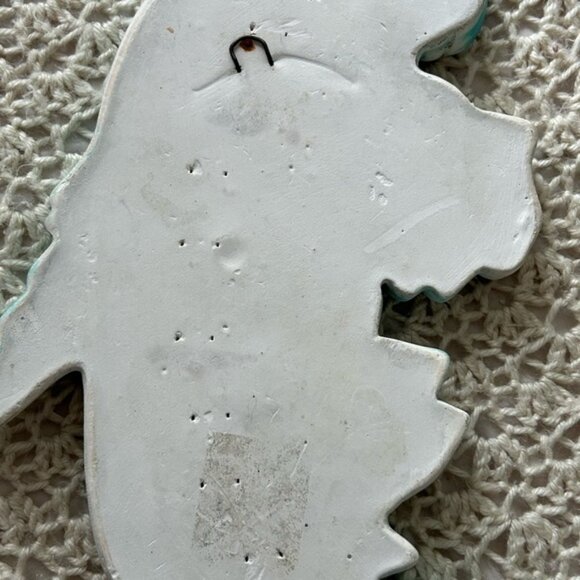 VTG Blue and White Parrot Wall Decor chalkware 1950 cockatiels 🦜 - Picture 4 of 5